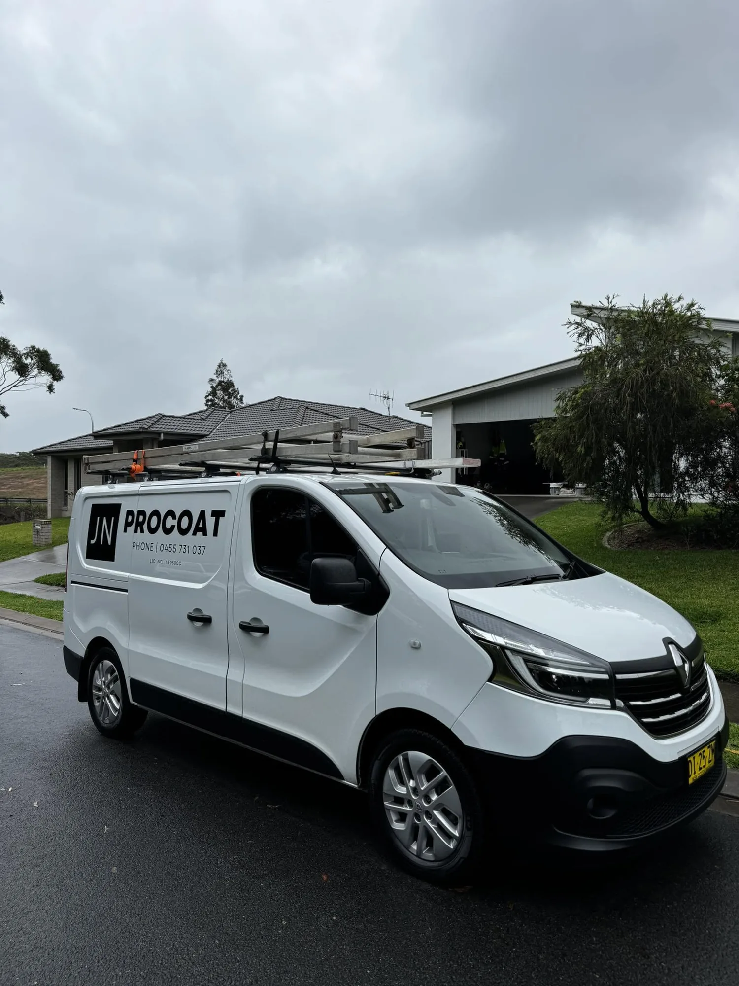 The JN ProCoat work van, parked on site on the Mid North Coast