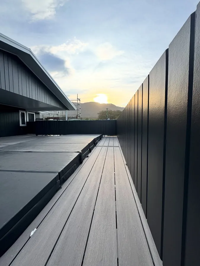 Painted exterior cladding